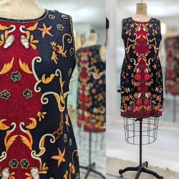 Diane Freis Beaded Shift - Picture 3 of 6